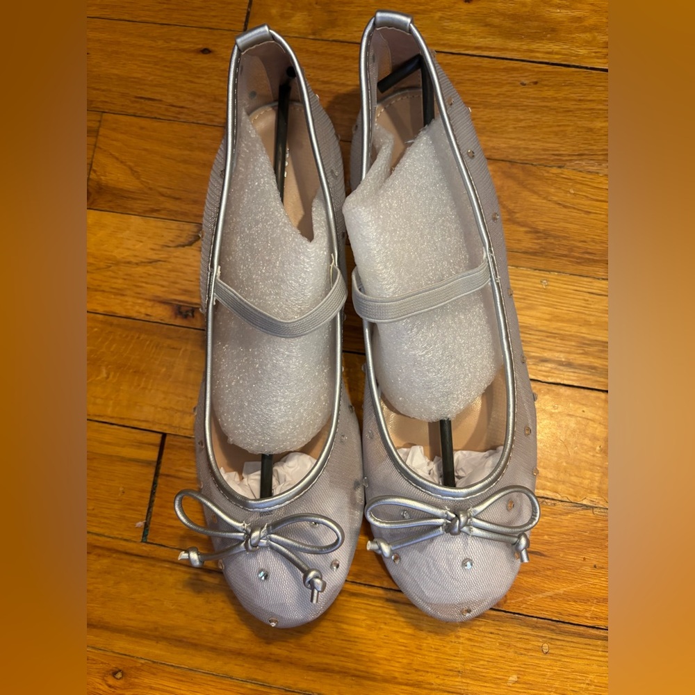 Silver ballet flats NWT 8.5